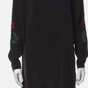 Black Floral Embroidered Men's Sweater
